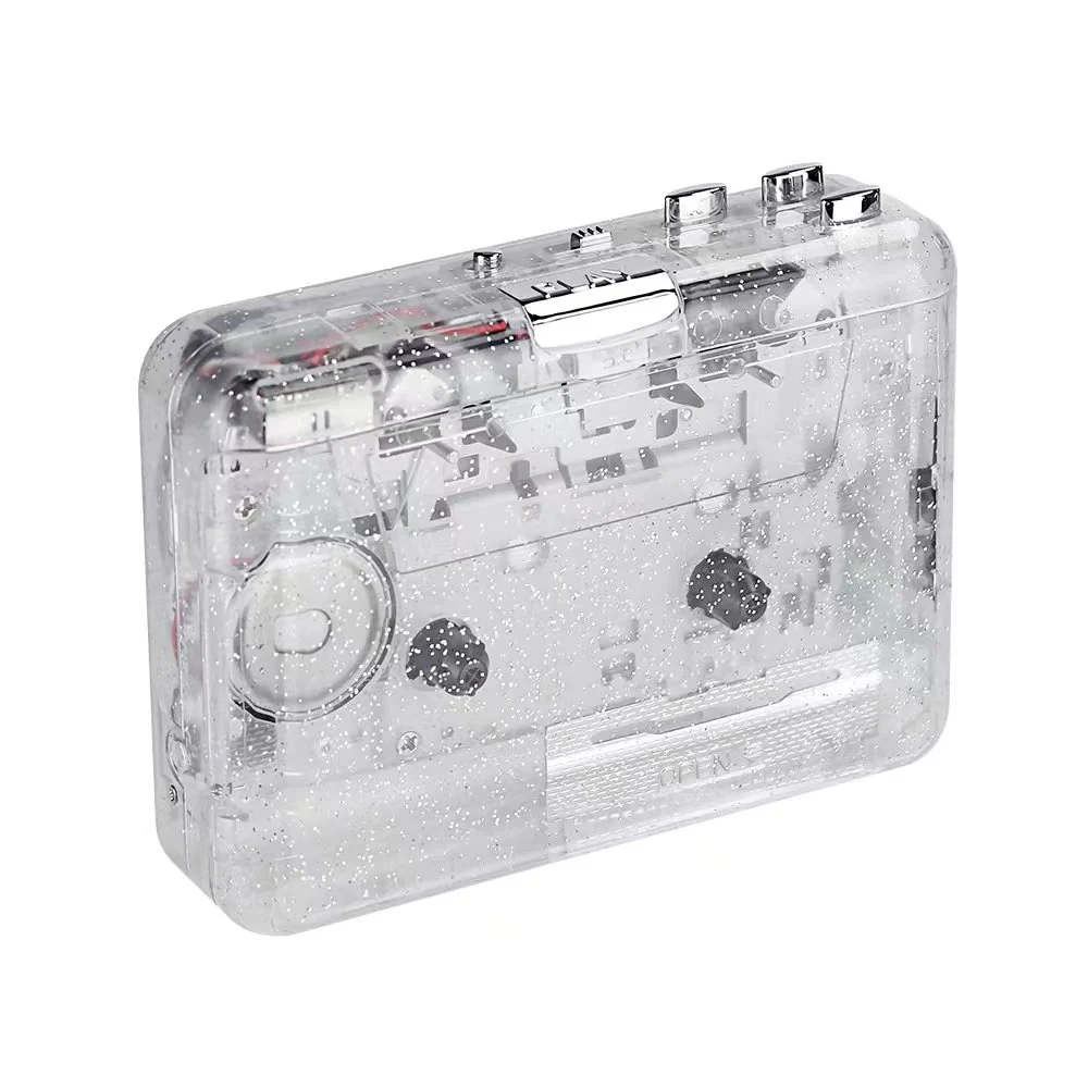 USB Cassette Player USB Cassette Tape to MP3 Converter (Transparent Sparkle)